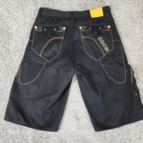 Vintage Coogi World Outfit Shirt XXXL Shorts 36W Black Gold Y2K Hip Hop Athletic - Picture 7 of 14